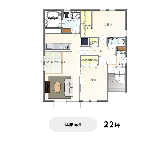 延床面積 22坪